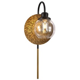 SEEBLEN Vintage Gold Wall Sconces,Modern Sconces Wall Lighting Decor with Globe Glass Shade for Bedroom Hallway Living Room Bathroom Vanity Light Fixture.