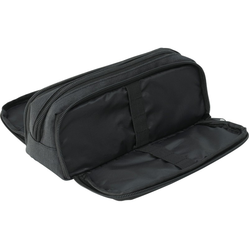 EBERHARD FABER 577406 Pencil Case with 3 Compartments in Anthracite/Black,