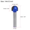 sourcing map Router Bit 1/4 Shank 1/2 Cutting Dia. Core