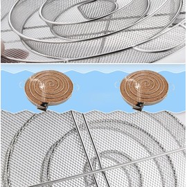 Stainless Steel Smoke Generator, Cold Smoke Generator, Round Smoke Generator, for Barbecues, Kettle Grill, with 5 Meat Hooks + 2 Cleaning Brushes