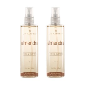 LIV NATURAL Set de 2 Aceites de almendras dulces 100% natural y puro, prensado en frío, libre de gluten y no GMO. 125 ml cada uno