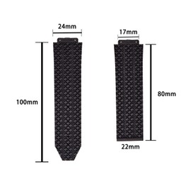 AnSettle 24mm Silicone Watch Strap with Replacement Tool for Hublot Big Bang (Black)