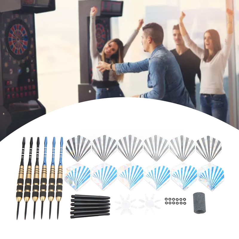 6Pcs Darts Professional Exquisite Stainless Steel Tip Darts Set with