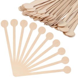 Loghohu 100 Pcs Wooden Coffee Stirrers, 5.9 Inch Coffee Stir Sticks with Round Ends Disposable Biodegradable Coffee Stirrers Wood for Milk Cocktail Tea
