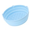 Silicone Air Cooker Pot Round Folded Blue Fryer Liner Tray