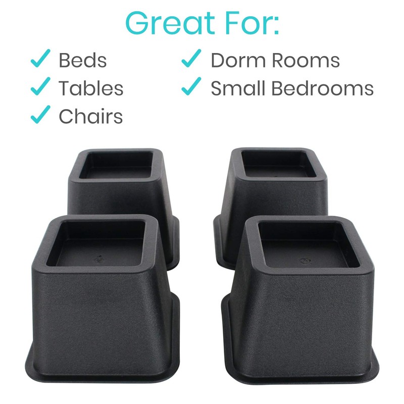Vive Bed Risers Heavy Duty (4 Pack - 3 Inch)