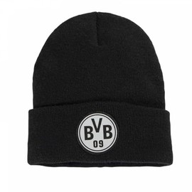 Borussia Dortmund Logo Beanie – Reflective – for Children Black Knitted Hat BVB 09, black
