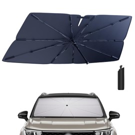 Windshield Sun Shade Umbrella for 2022-2025 Volkswagen VW Taos Accessories: Custom Fit 210T Silver, Foldable Front Window Sunshade, Blocks UV Rays, Keeps Car Cool for S/SE/SEL/Trendline