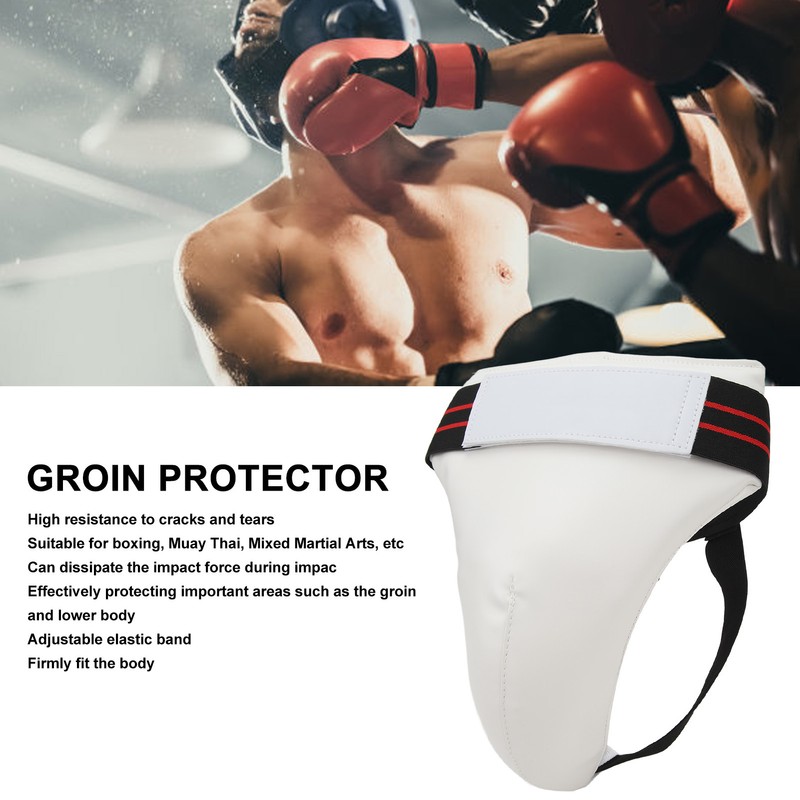 Boxing Groin Guard Protector Elastic Straps Adjustable Breathable Athletic Cup
