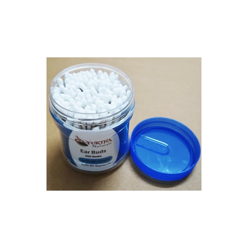 Yuktha Ear Buds - 100% Biodegradable Wooden Sticks with Cotton