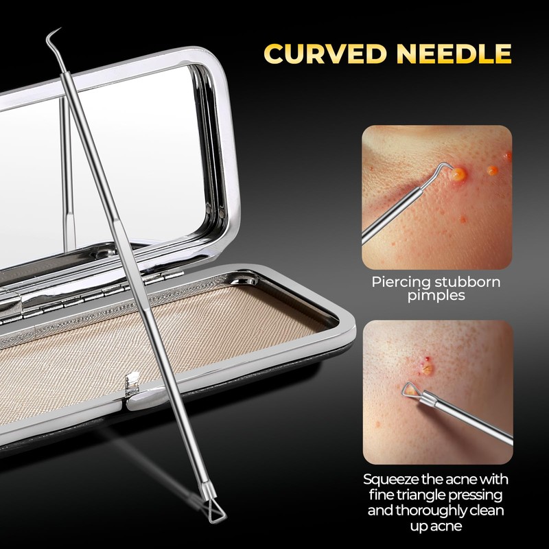 YGQQOY Professional Blackhead Remover Tools,Pimple Popper Tool Kit,Blemish, Whitehead Popping,