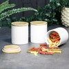 COM-FOUR® 3X Ceramic Storage containers - Storage Box with Bamboo
