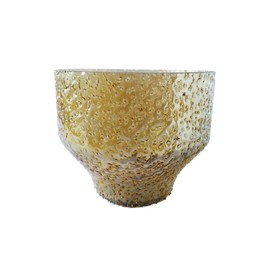 Creative Co-Op Round Glass Seeded Votive Candleholder, Antique Gold Finish