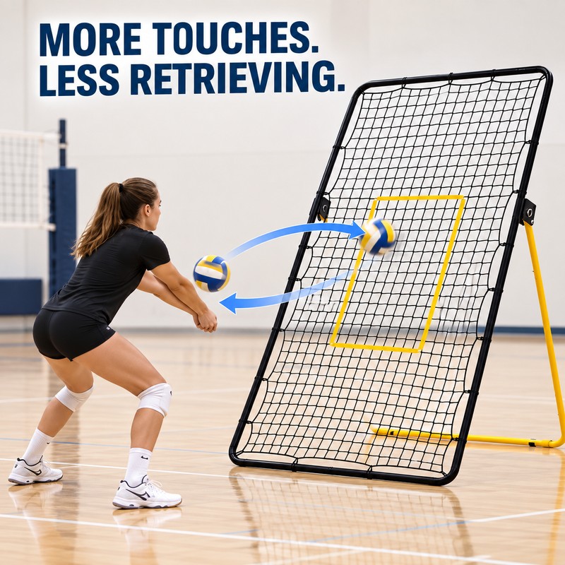 7 x 4 FT Volleyball Rebounder Net with 5 Adjustable
