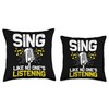 Singer Microphone Music Notes Musician Singing Vocal Throw Pillow