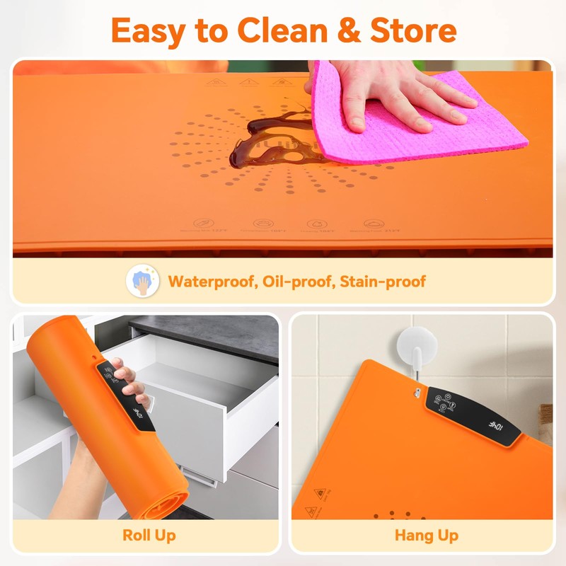 Food Warming Mat, Large Electric Warming Tray with 7 Temperature