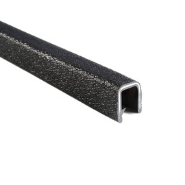 TRIM-LOK Edge Trim - Fits 3/8inch Edge, 5/8inch Leg Length, 25' Length, Black, Pebble Texture - Flexible PVC Edge Protector for Sharp/Rough Surfaces, Easy to Install, Model Number: 1375B3X3/8-25