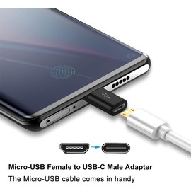 DragonTrading Micro USB to USB C Adapter, USB Type C Male to Micro USB Female Adapter USB C Adapter Compatible withType-C Phones, Tablets and More (Black) (3)