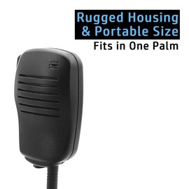 NEWASHAN Handheld Microphone for Garmin Radio Rino 110 120 130 520HCX 530HCX 610 650 655T 700T 750 755T Walkie Talkie Shoulder Lapel Speaker Mic with PTT Swivel Back Clip (Straight 1-pin)