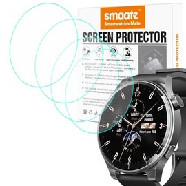 smaate Compatible with TOZO S5 1.43”, Round Smart Watch Tempered Glass Screen Protector, 4PCs, 9H