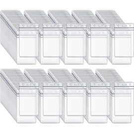 150 Pack ID Badge Holders,Clear Plastic Vertical Name Badge ID Card Holders 4.53" x 2.76", Vertical ID Badge Holder with Waterproof Resealable Zip for Proximity/RFID/Credit Cards
