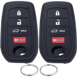 2 Piezas Funda de Goma de Silicona para Llavero, Funda para Llave Compatible con Toyota Camry Hybrid LE Prius 2026 2025 de Botón Inteligente, Protector de Repuesto para Accesorios de Automóvil Protege la llave nueva/decolorada/grasa de caídas, arañazos y 