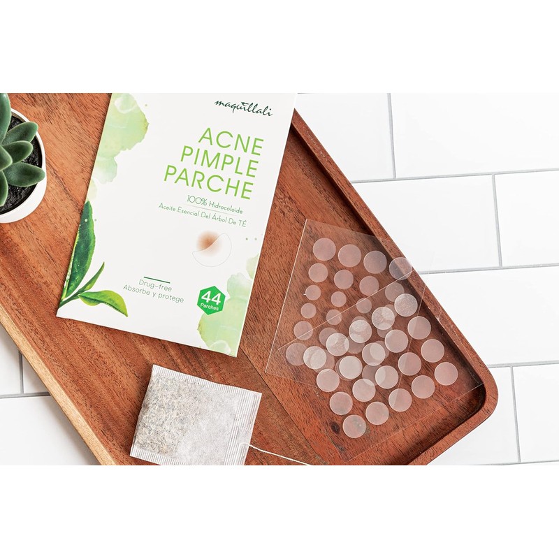 Tea Tree Acné Pimple Parche, 44 Parches De Absorbente Para
