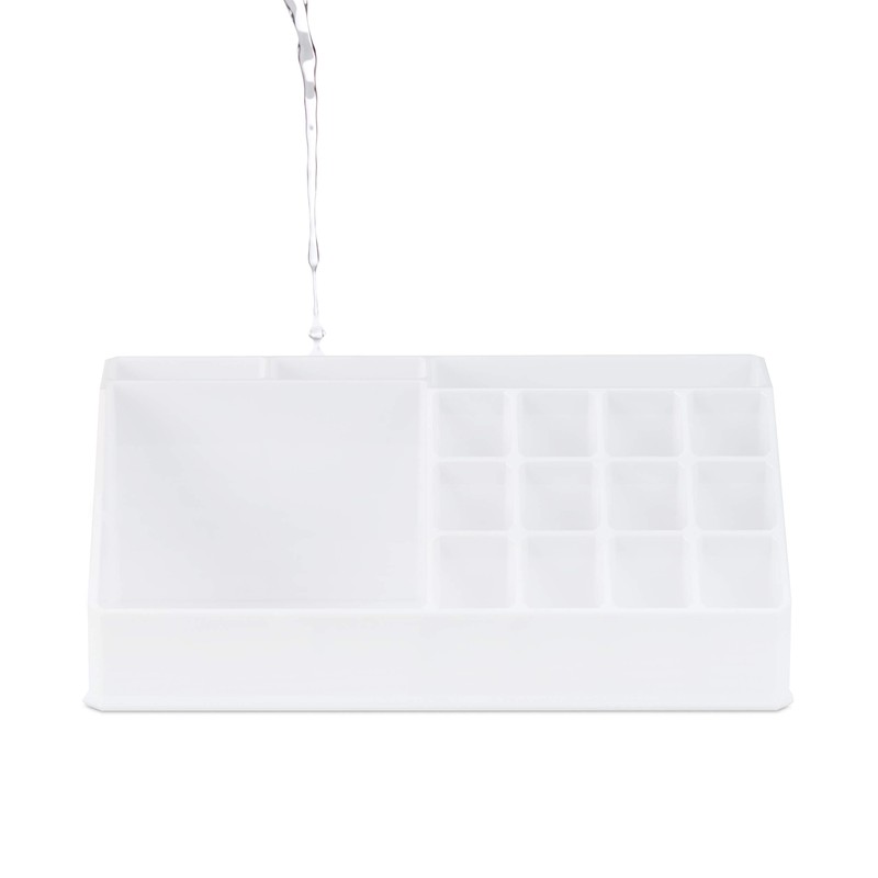 Relaxdays Acrylic Cosmetic Organiser, Small Make-Up Organiser with 16 Compartments