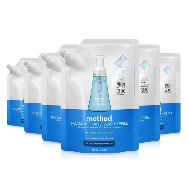 Method Method Foaming Hand Soap Refill, Sea Minerals, Biodegradable Formula,