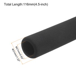 sourcing map Foam Grip Tubing Handle Grips 21mm ID 31mm OD 4.5" Black for Pipe Insulation, Utensils, Fitness, Tools Handle Support