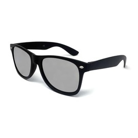 WS UK Adults Classic Sunglasses with UV400 Protection - Unisex (Matte Black Frame Silver Mirrored Lens)