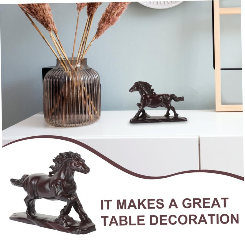 Alipis Wood Craft Horse Statue Horse Sculpture Ornament Simulation Animal