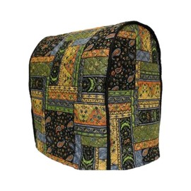 Tilt Head KitchenAid Stand Mixer Cover/Quilted Double-faced Cotton, Black Patch