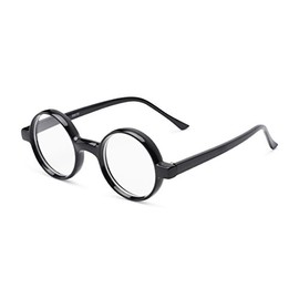 Readers.com Reading Glasses: The Harry Reader, Plastic Round Style for Men and Women - Black, 2.00