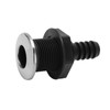 Boat 3/4in Through Hull Scupper Drain Straight Black with Stainless
