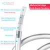 Yossee Duschschlauch 2 Meter PVC Glatter Brauseschlauch mit verdrehsicheren Messinganschlüssen,