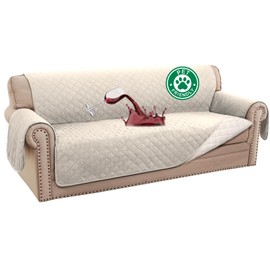 Turquoize 100% Waterproof Sofa Covers Couch Cover Sofa Cover for Dogs Couch Protector Triple Non-Slip Sofa Slipcover for 3 Cushion Couch Furniture Protector for Pets, Kids,Dog (Sofa 70", Ivory)