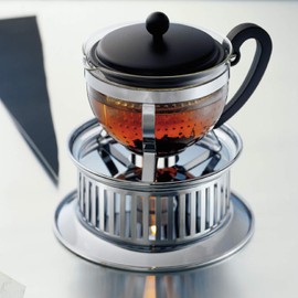 Bodum CHAMBORD Tea Pot (Coloured Plastic Lid, Filter, Heat-Resistant, 1.0 L/34 oz) - Black