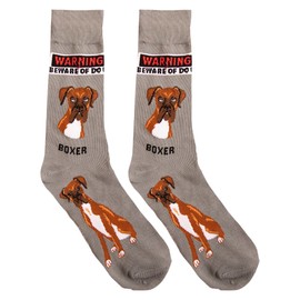Foozys Mens Crew Socks | Cute Dog Dad Funny Gift for Canine Pet Novelty | 1 Pair - Boxer