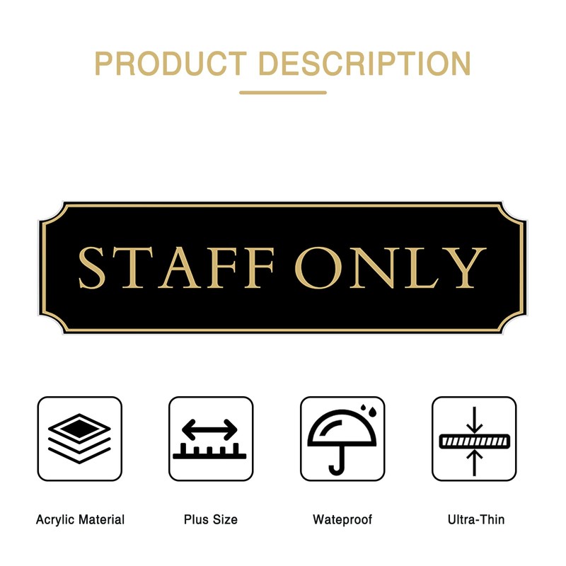 Staff Only for Office Door Wall Home and Business