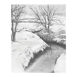 Royal & Langnickel - Sketching - Sketching Made Easy for Children from 8 Years, the Picture with a Winter River Motif offers the ideal introduction to expressive drawing