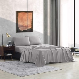 Valeron 100% Tencel Modal Sateen Woven-Luxuriously Soft, Breathable, Cooling Beech Tree Fiber-Sheet Set, Cal King, Silver