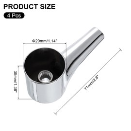 sourcing map Faucet Lever Handle,4Pcs 71 x 35mm Alloy Basin Mixer Faucet Tap Single Lever Handle Replacement for Kitchen Bathroom (Silver)