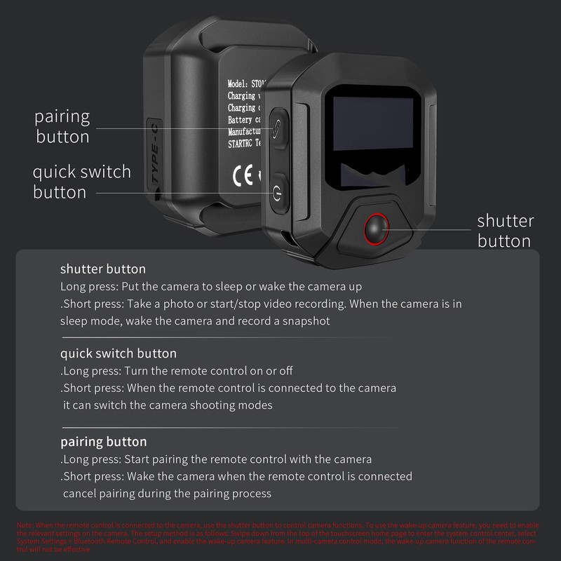 LICHIFIT Bluetooth Remote Controller for DJI Osmo Action 5 Pro/Action