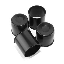 DewFlew 4Pcs 4.25" Push Through Wheel Center Caps Stainless Trailer Hub Cap for Truck SUV RV Wheel Rim, Combination of Curved and Open Ended Wheel Hub Covers (Fit 4.25 Bore 3.94&4.22" H Matt Black)