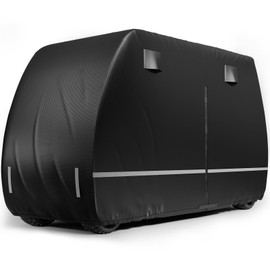 RZKHDZHM 420D Heavy Duty Golf Cart Cover, 3000Pa Waterproof Golf Cart Cover, Oxford Fabric, Waterproof Zipper, Fits for 2/2+2/4 Passenger Yamaha, EZGO, Club Car, Honda
