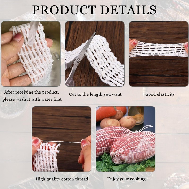 Belvanr Rolled Roast Net, 18 Holes, Meat Net for Rolled