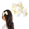 Floral Lace Ribbon Clips, Set of 2, Yellow