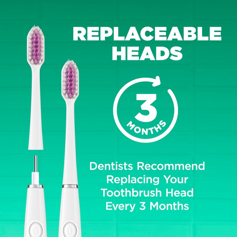 GUM Sonic Powered Toothbrush, Tapered Bristles Clean Below The Gumline,