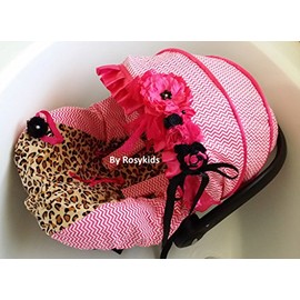 Rosy Kids Infant Carseat Canopy Cover 3 Pc Whole Caboodle Baby Car Seat Cover Kit Cotton C060100